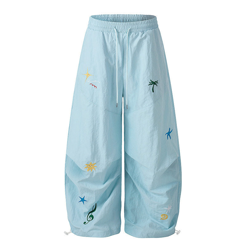 Cargo Paratrooper Pants Women Loose Straight Leg Wide Leg Casual Trousers