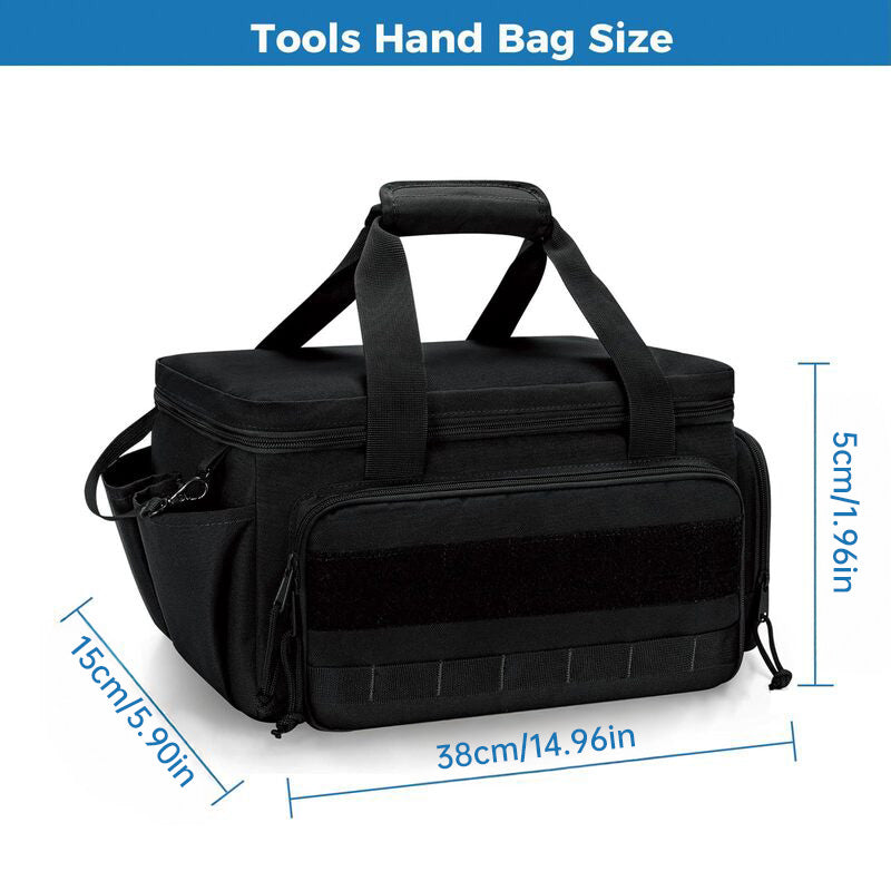 14" Heavy-Duty Tool: 2 Bags + Non-Slip Organizer (for Electricians, Multi-Pocket)