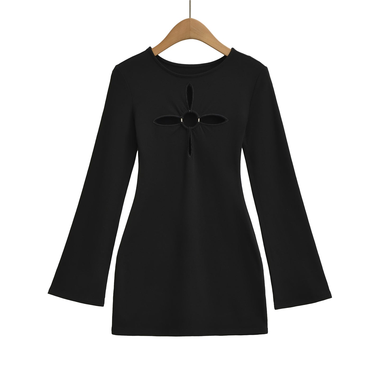 Dress Daiane sheer long-sleeved slim-fit bodysuit with flared sleeves