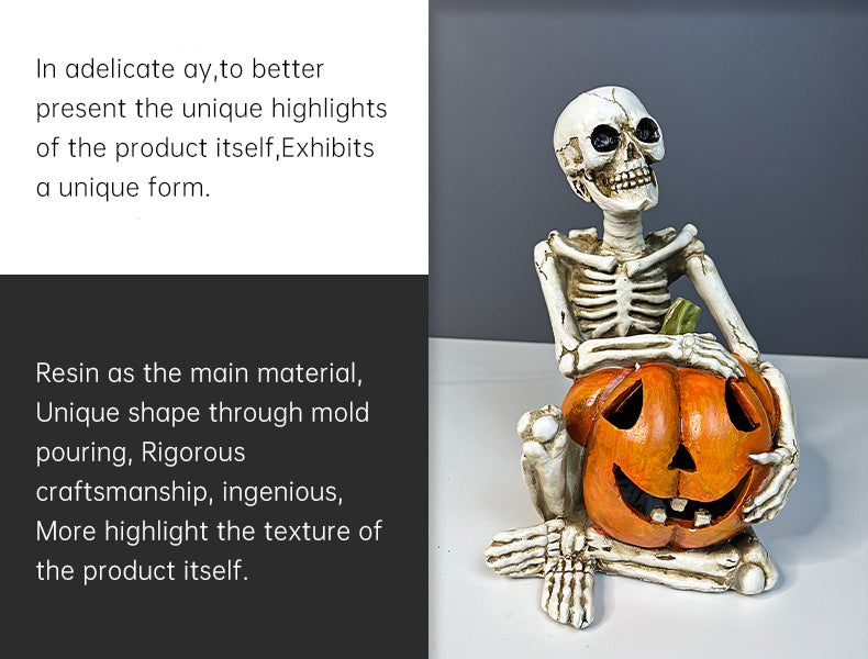 Halloween Hanging Foot Ghost Couple Skeleton Pumpkin Resin Decoration European Style Decoration