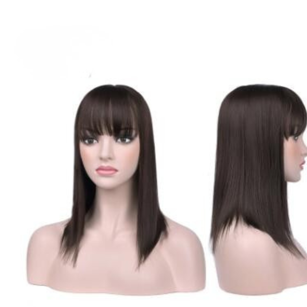 Women’s Short Bob Wig with Bangs – Straight Synthetic Hair Heat Resistant Party & Halloween Wig