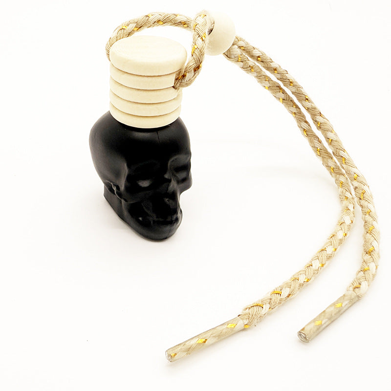 8ML five-line cover color spray skull glass bottle pendant empty bottle wooden cover new style multi-color Halloween