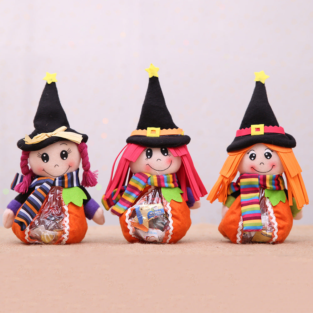 Halloween Decoration Supplies Halloween Transparent Candy Bag Children's Gift Bag Party Witch Decoration Ornament