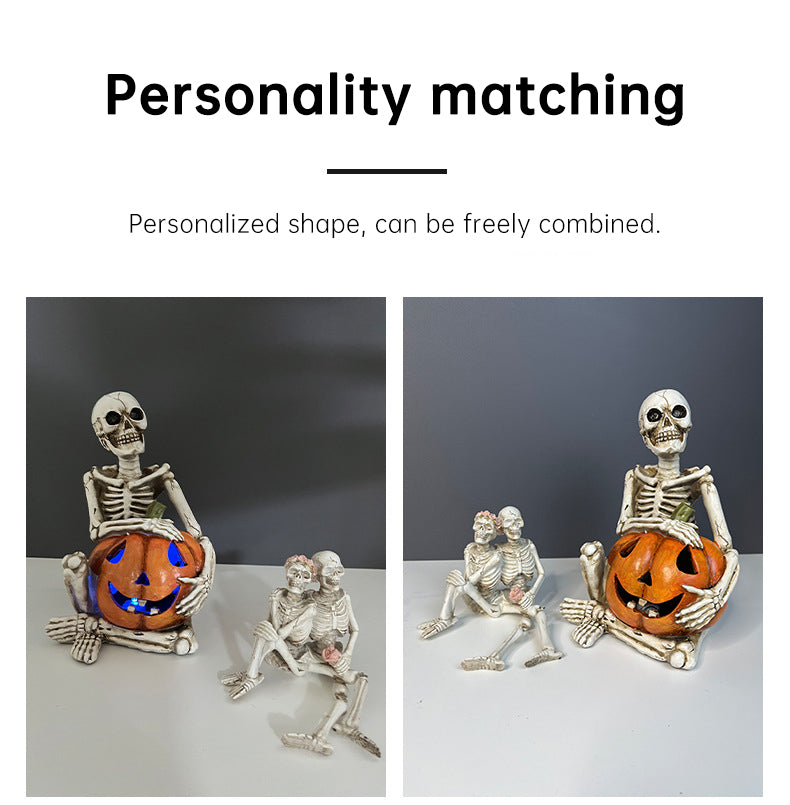 Halloween Hanging Foot Ghost Couple Skeleton Pumpkin Resin Decoration European Style Decoration