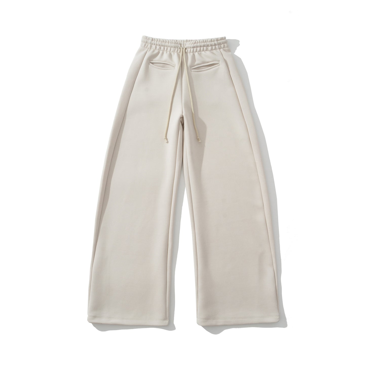 Drawstring elastic waist loose wide leg pants