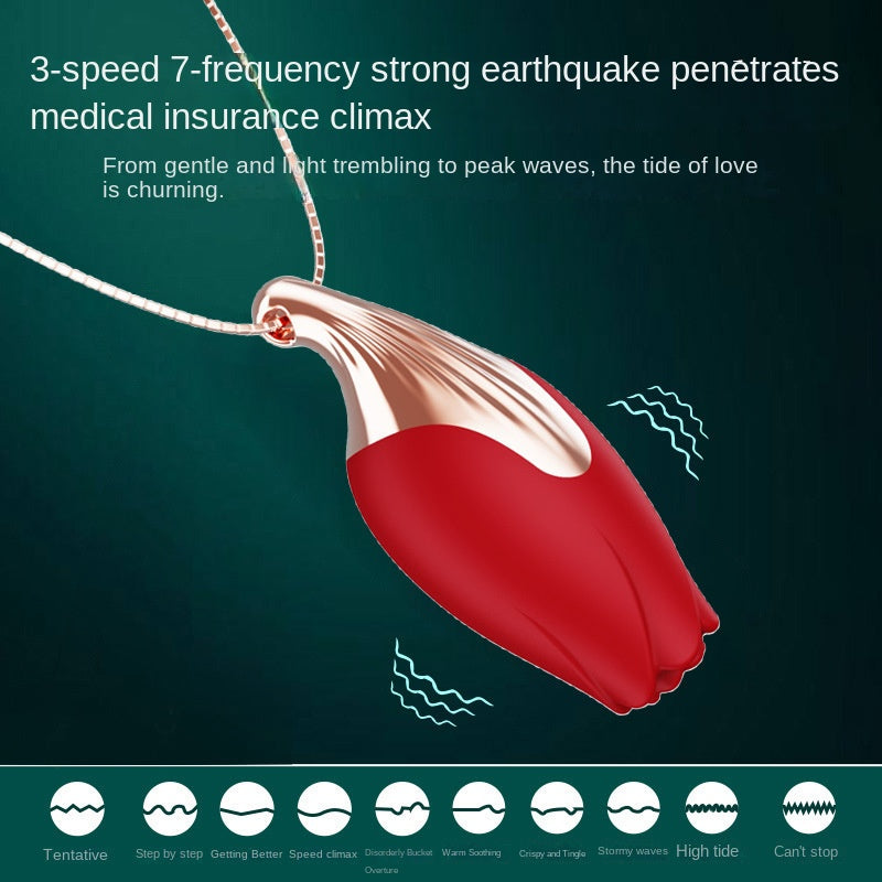 Popular Women's Rose Vibrator Adult Toy Rose Jewelry Necklace Vibrator Egg Adult Sex Toy