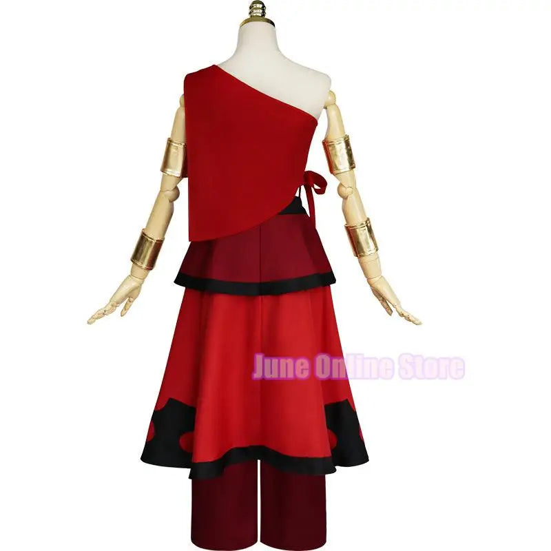 Anime Avatar The Last Airbender Cosplay Katara Fire Nation Cosplay Costume Red Uniform Adult Women Halloween Carnival Clothes
