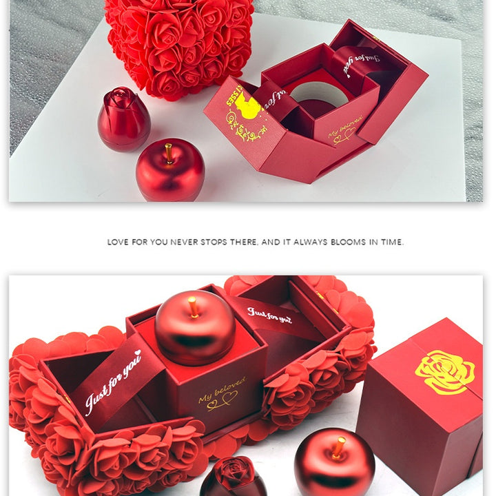Romantic Radiance Set: Valentine's Day Soap Roses & Crystal Necklace
