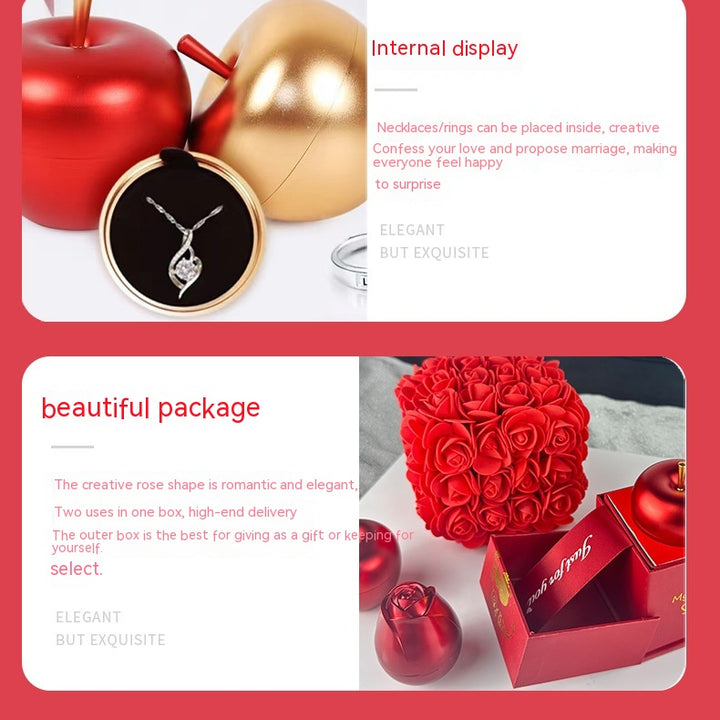 Romantic Radiance Set: Valentine's Day Soap Roses & Crystal Necklace