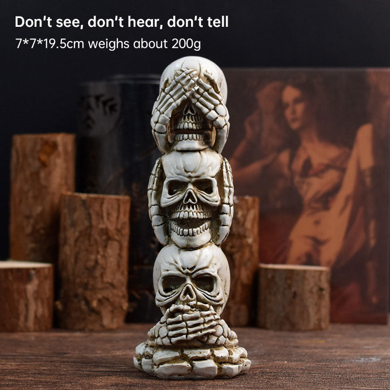 Halloween Ghost Festival Yoga Skull Figure Decoration Ornaments Skull Resin Crafts Small Decoration