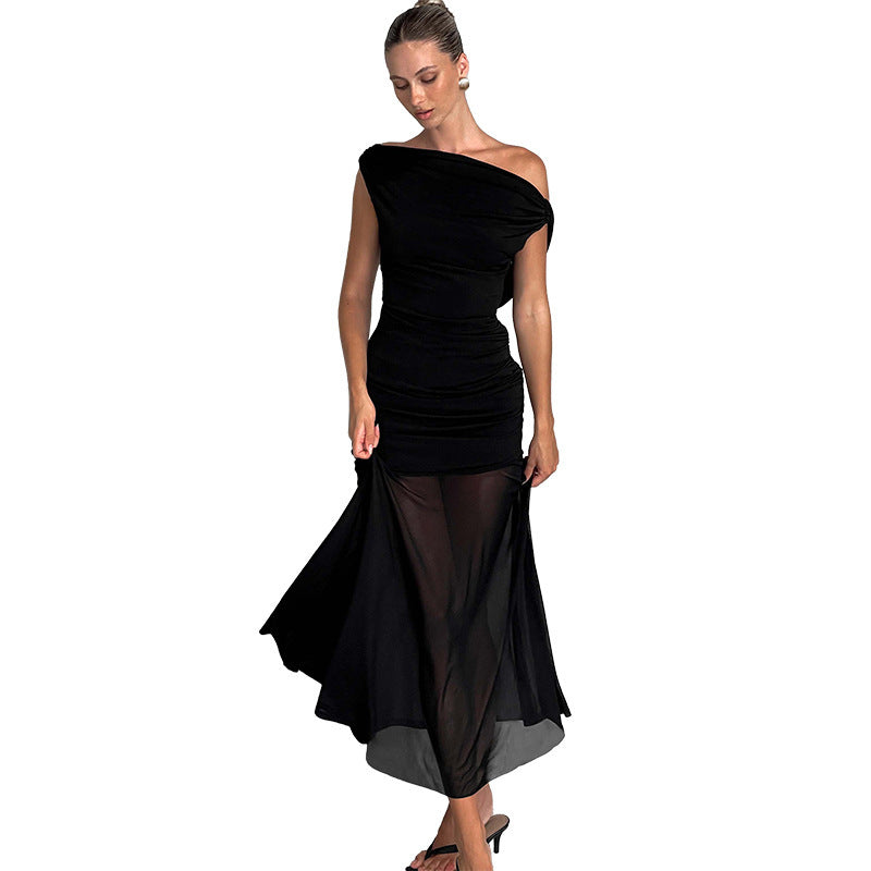 Dress maysha Pocket neck backless mesh