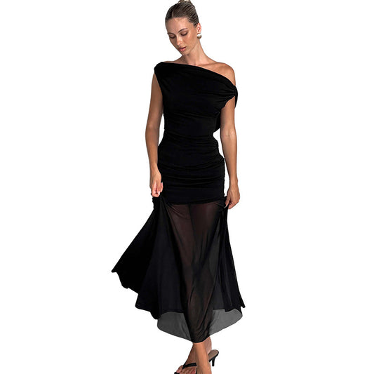 Dress maysha Pocket neck backless mesh