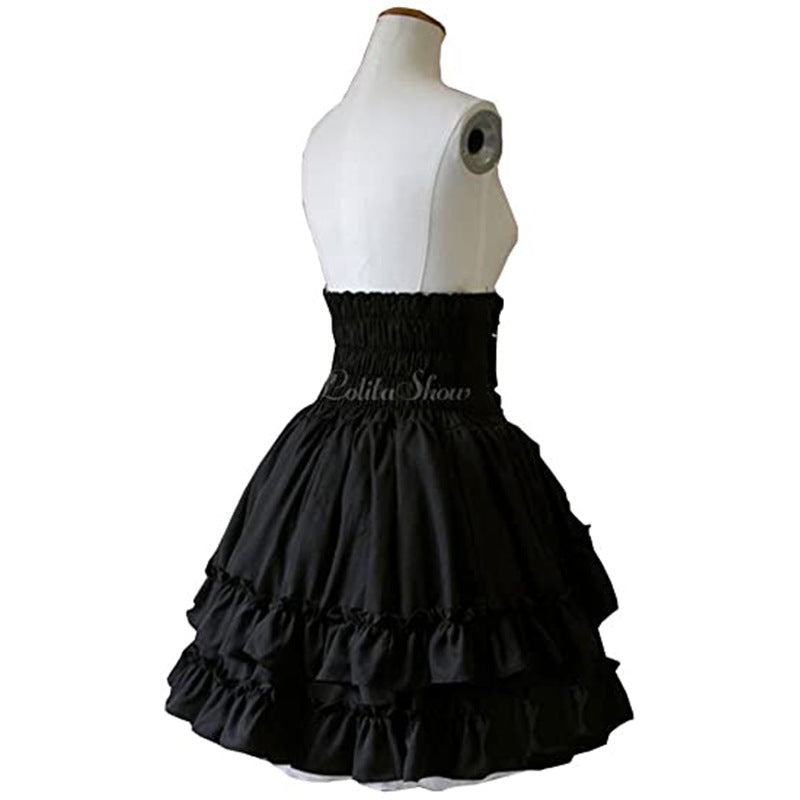 Cute Floral Layered Skirt with Ruffled Hem, High-Waisted Slim Fit, Sweet and Sexy Style, Versatile Everyday Wear, Perfect for Halloween Costumes