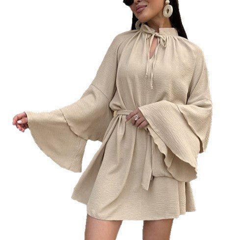 Elegant Bell Sleeve Tunic Dress