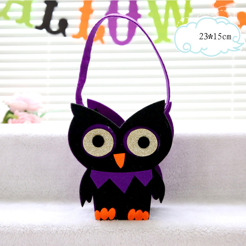 Halloween Props Witch Pumpkin Bag Owl Candy Bag Children's Kindergarten Gift Handheld Pumpkin Bag