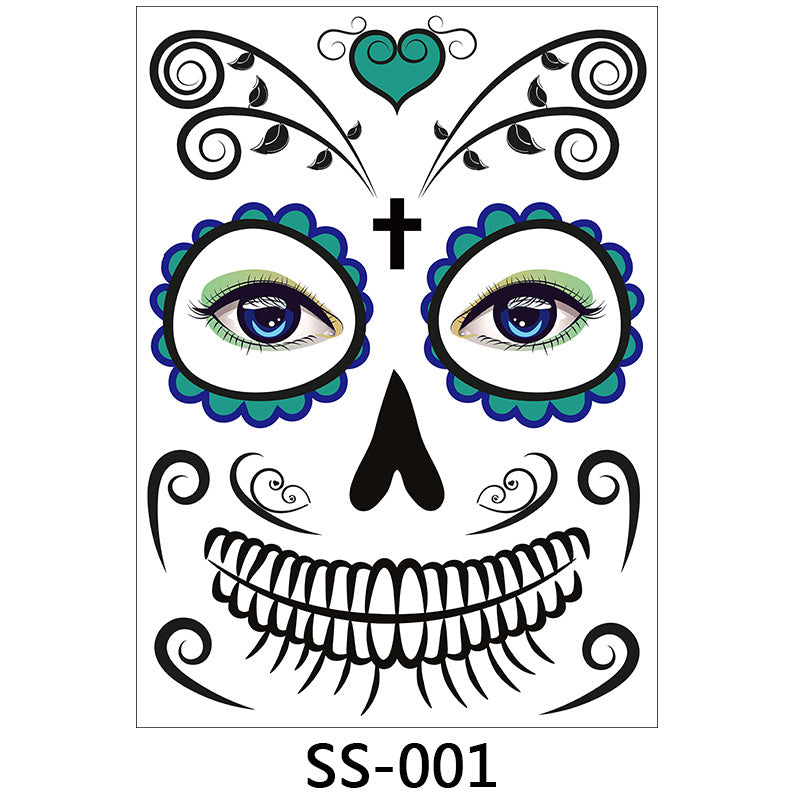 Halloween Face Stickers – Scary Temporary Tattoos for Makeup, Party & Costume Decoration