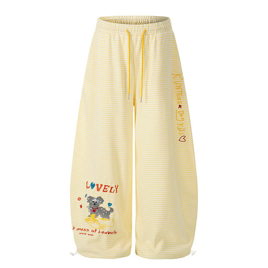 Graphic Sweatpants Women Loose Slimming Drape Street Dance Casual Pants