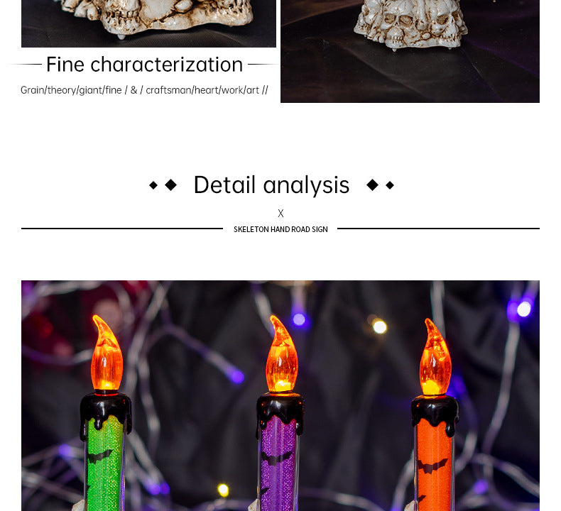 Halloween Prop Tears, Smokeless Electronic Skull, Candle Lamp, Ghost House, Secret Room Theme Party Scene Decoration