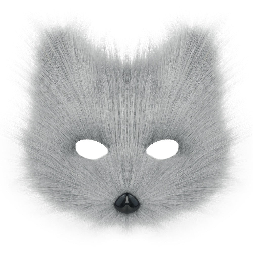 Halloween suit simulation fox mask gloves plush fox tail handmade animal tail cos prop accessories