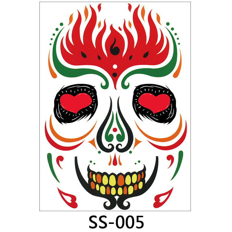Halloween Face Stickers – Scary Temporary Tattoos for Makeup, Party & Costume Decoration