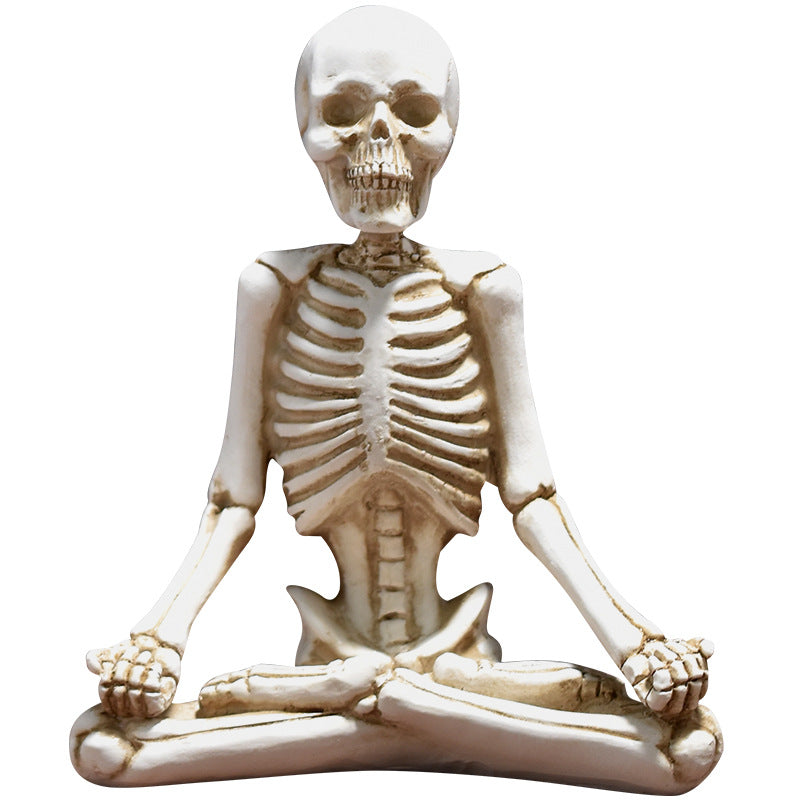 Halloween Ghost Festival Yoga Skull Figure Decoration Ornaments Skull Resin Crafts Small Decoration