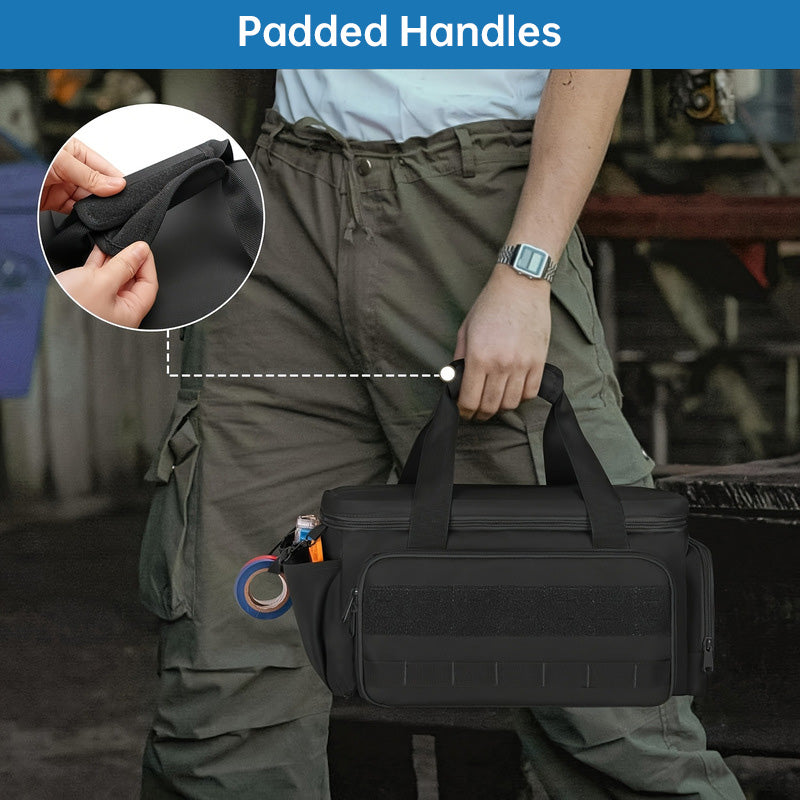 14" Heavy-Duty Tool: 2 Bags + Non-Slip Organizer (for Electricians, Multi-Pocket)