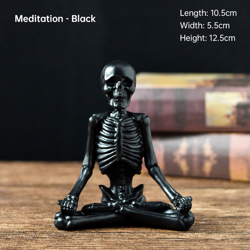 Halloween Ghost Festival Yoga Skull Figure Decoration Ornaments Skull Resin Crafts Small Decoration