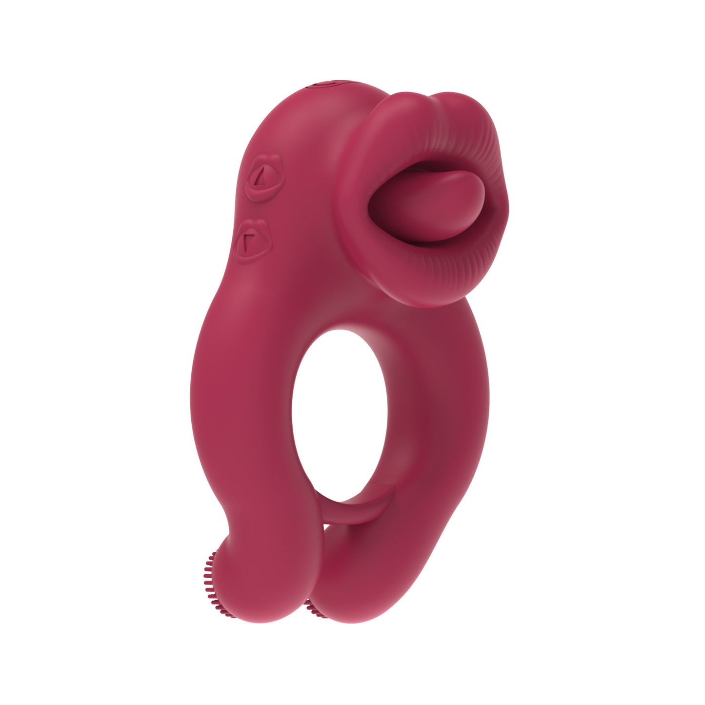 Three motor flirting couple sharing lock ring tongue vibration mini vibrator