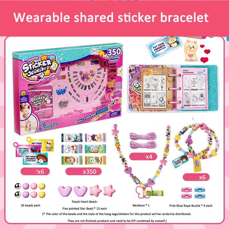 DIY handmade bead bracelet stickers for children, girl toy bracelets