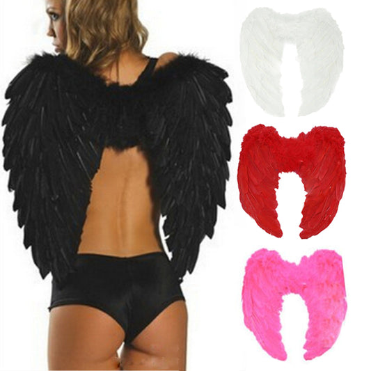 Angel Wings Costume for Women – 4 Color Feather Fairy Dress Up Outfit for Halloween & Party | Hermye