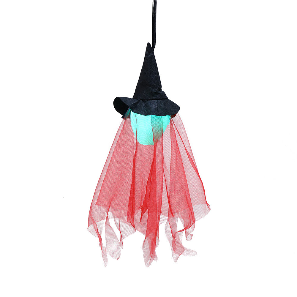 Halloween ghost hanging, glowing witch hanging, haunted house party, bar atmosphere, decoration, path, prank toys