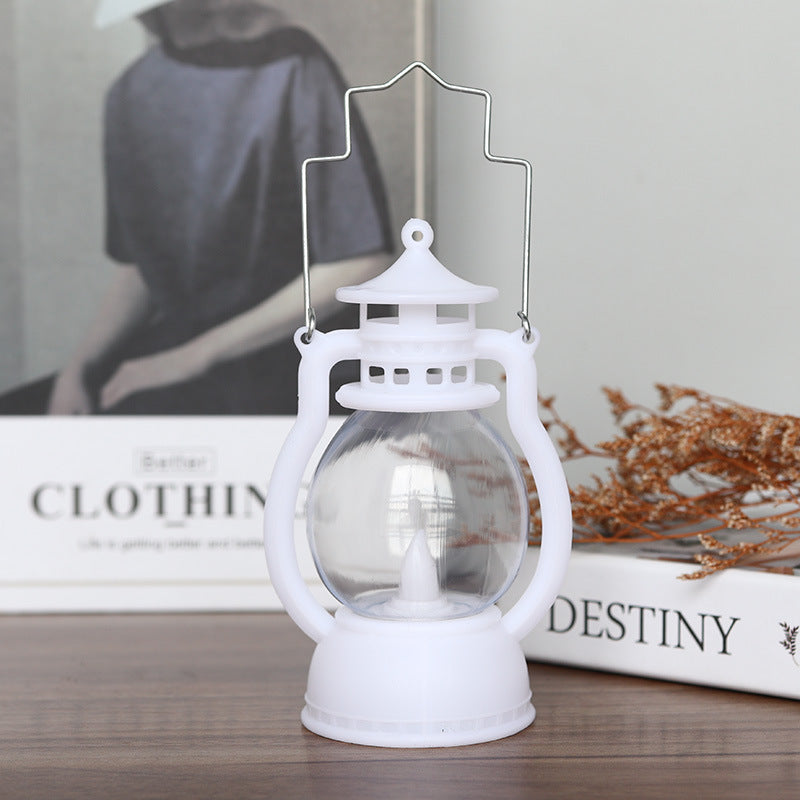 Halloween Decoration Retro Small Oil Lamp Electronic Candle Light LED Pony Light Creative Wind Lamp Portable Pumpkin Lantern