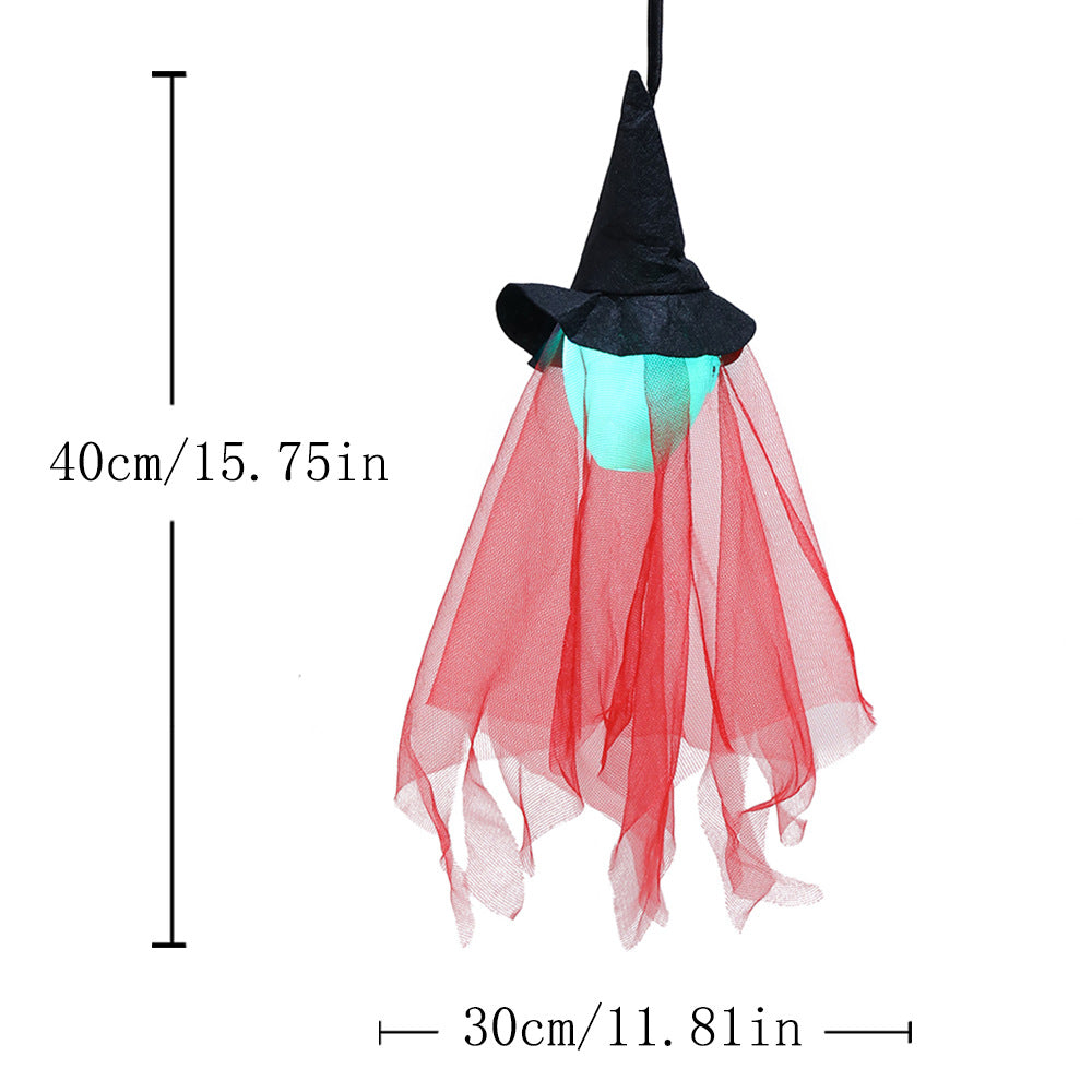 Halloween ghost hanging, glowing witch hanging, haunted house party, bar atmosphere, decoration, path, prank toys