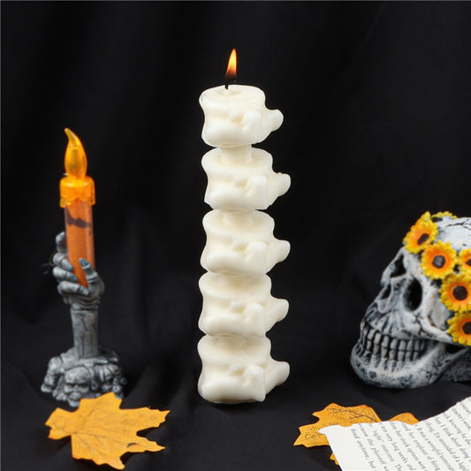 Simulated human body silicone 5 segment spine candle aromatherapy mold DIY plaster Halloween atmosphere decoration