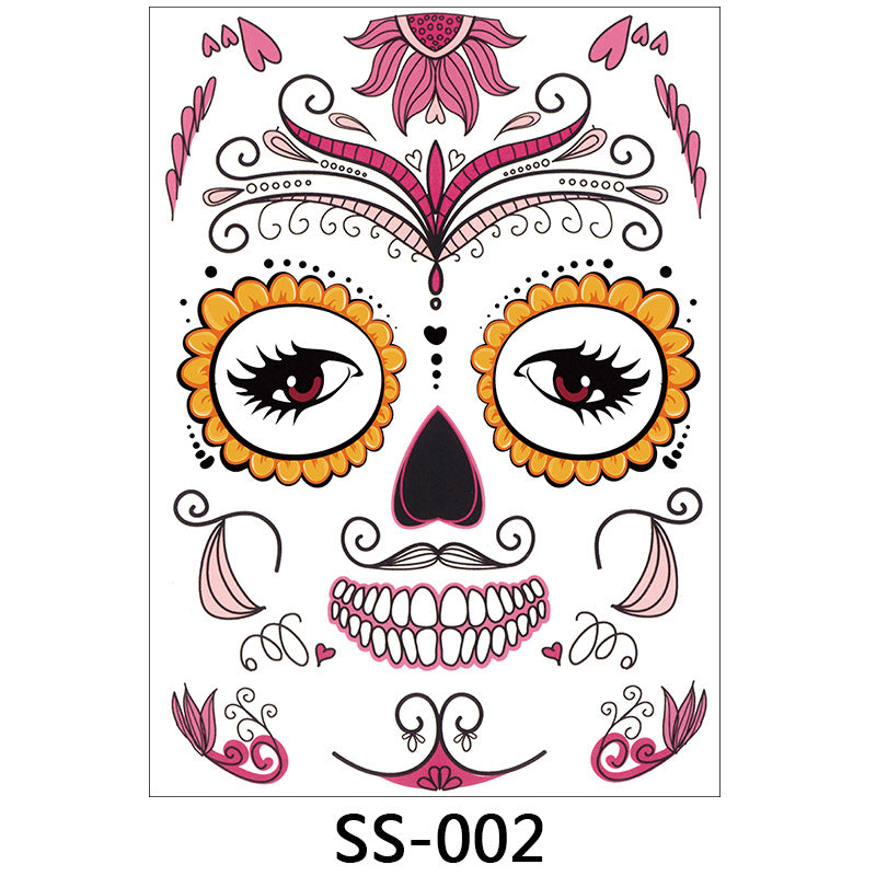 Halloween Face Stickers – Scary Temporary Tattoos for Makeup, Party & Costume Decoration