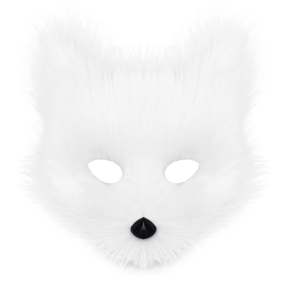 Halloween suit simulation fox mask gloves plush fox tail handmade animal tail cos prop accessories