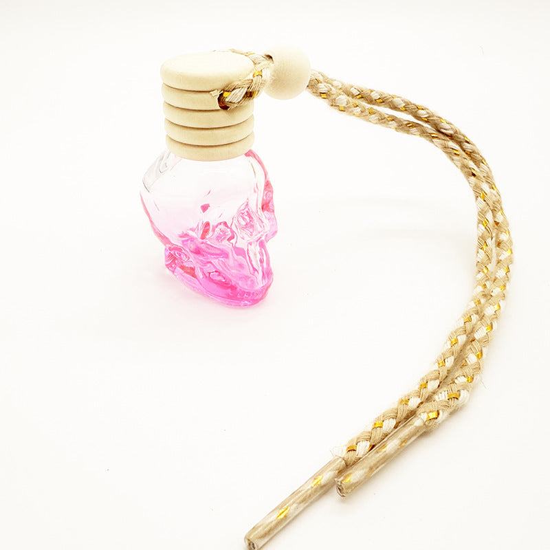 8ML five-line cover color spray skull glass bottle pendant empty bottle wooden cover new style multi-color Halloween