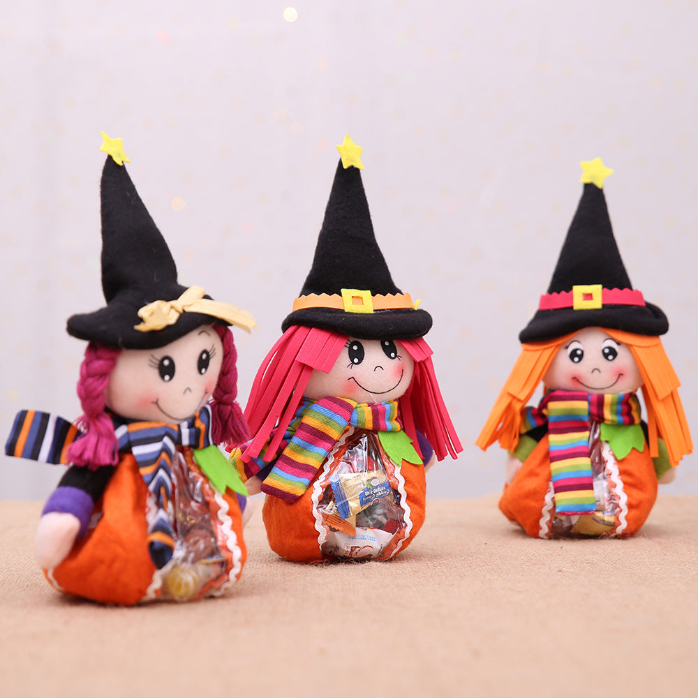 Halloween Decoration Supplies Halloween Transparent Candy Bag Children's Gift Bag Party Witch Decoration Ornament