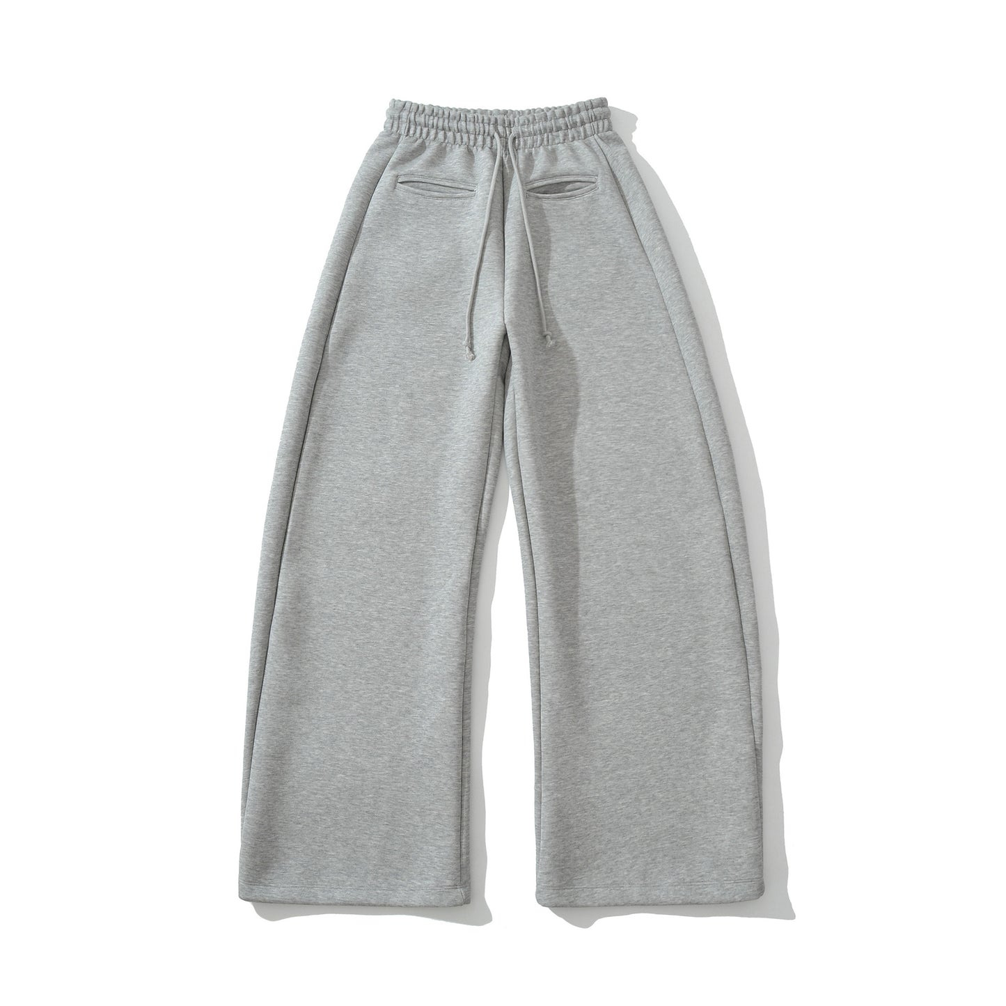 Drawstring elastic waist loose wide leg pants