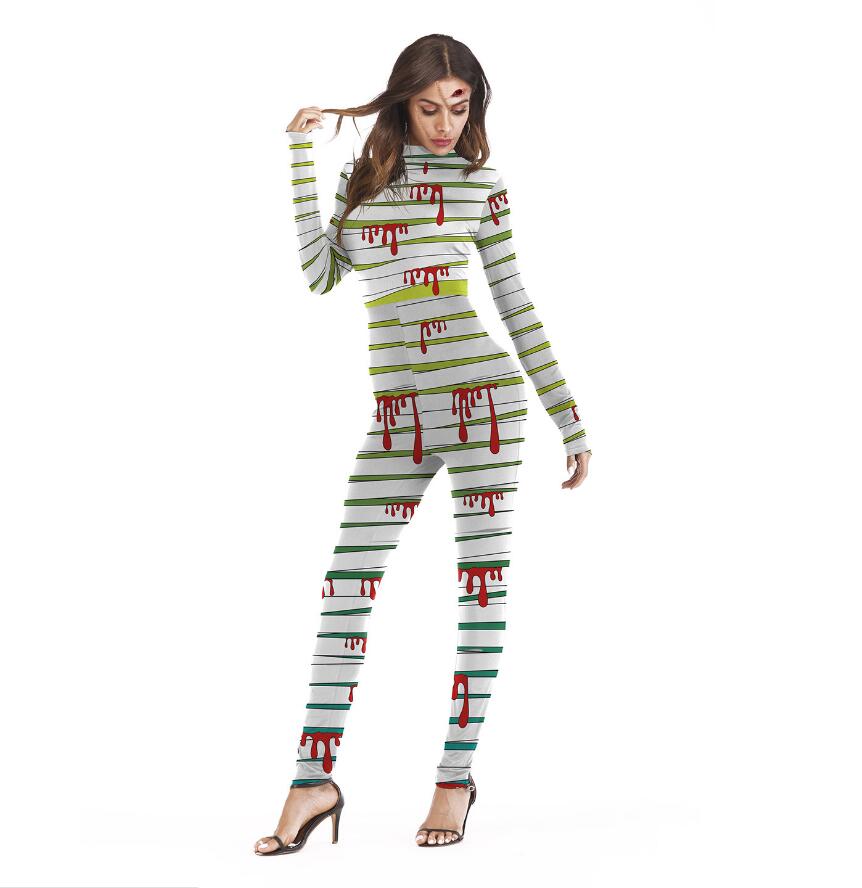 Halloween Long Sleeve Jumpsuit – Festival & Party Cosplay Costume for Women