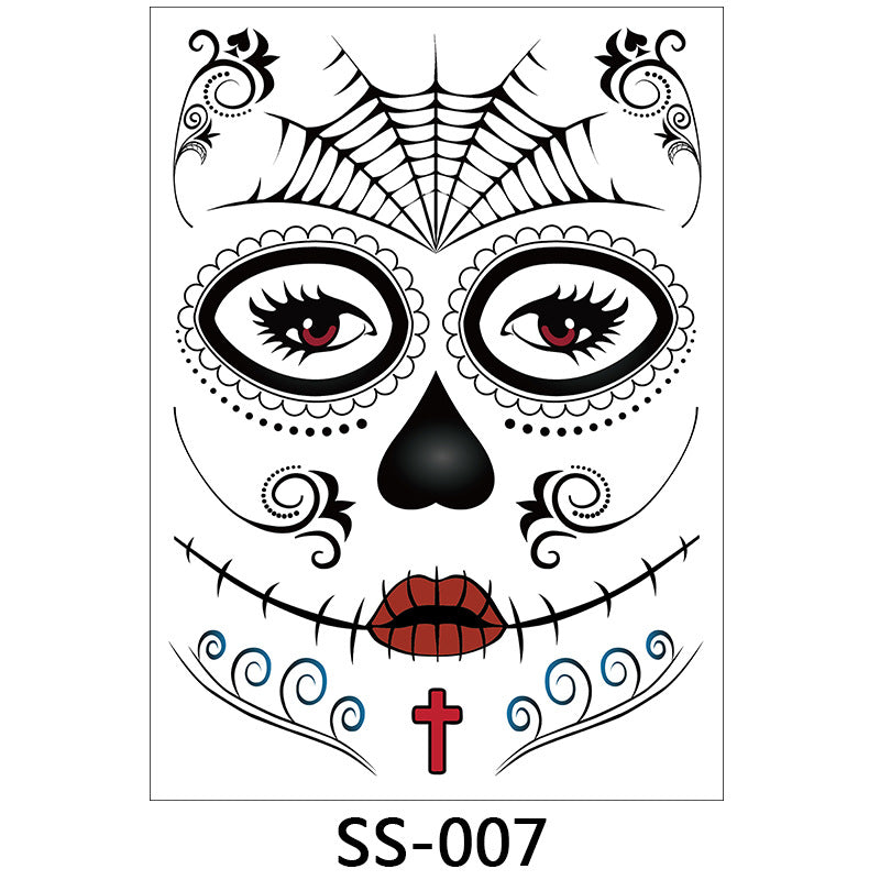 Halloween Face Stickers – Scary Temporary Tattoos for Makeup, Party & Costume Decoration