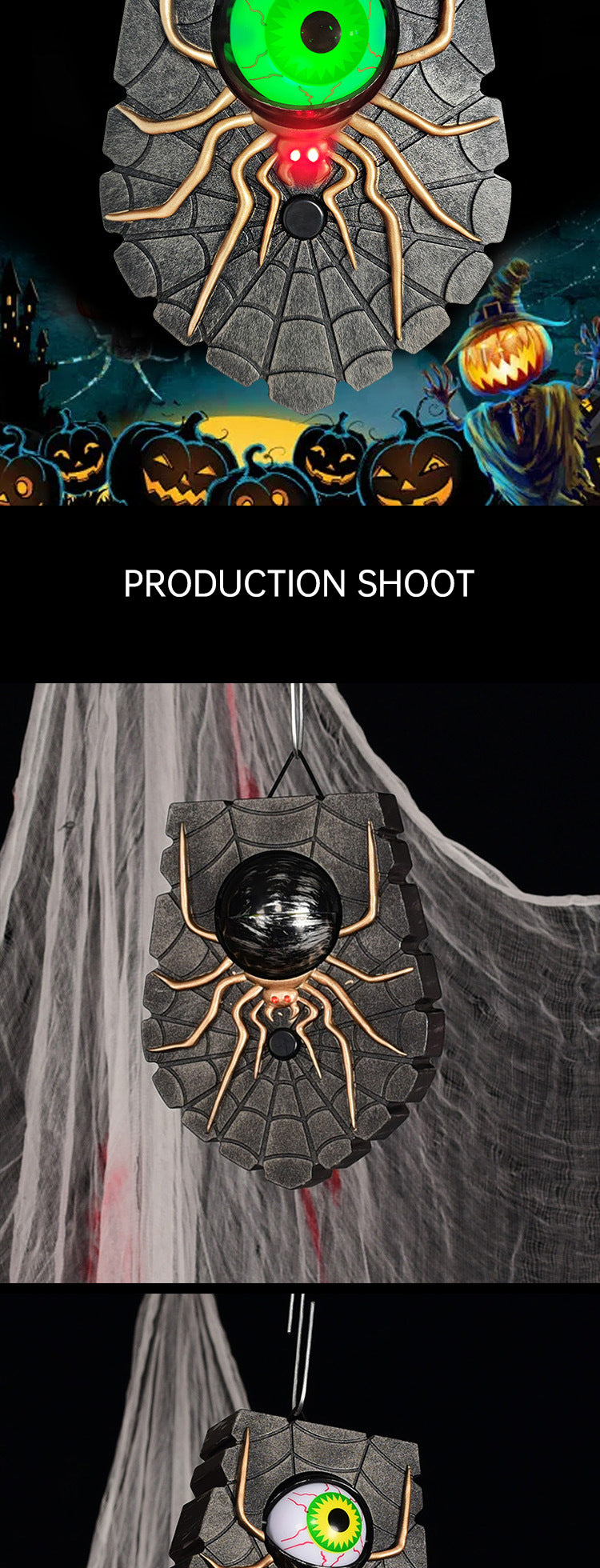 Halloween New Spider Doorbell Glows, Sounds Terrifying, One eyed Spider Doorbell