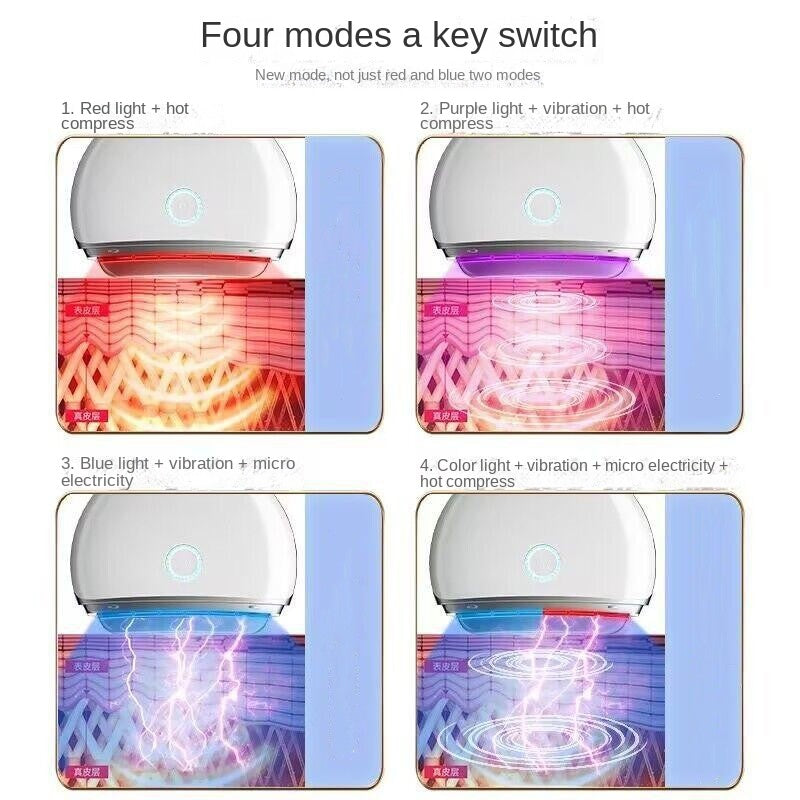 Electric Scraping Machine Facial Massager Heating Vibration Color Light Microcurrent Lifting Tightening Neck