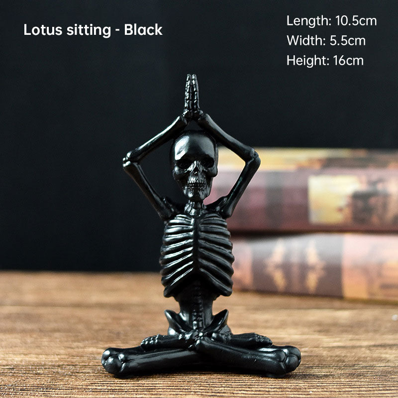Halloween Ghost Festival Yoga Skull Figure Decoration Ornaments Skull Resin Crafts Small Decoration