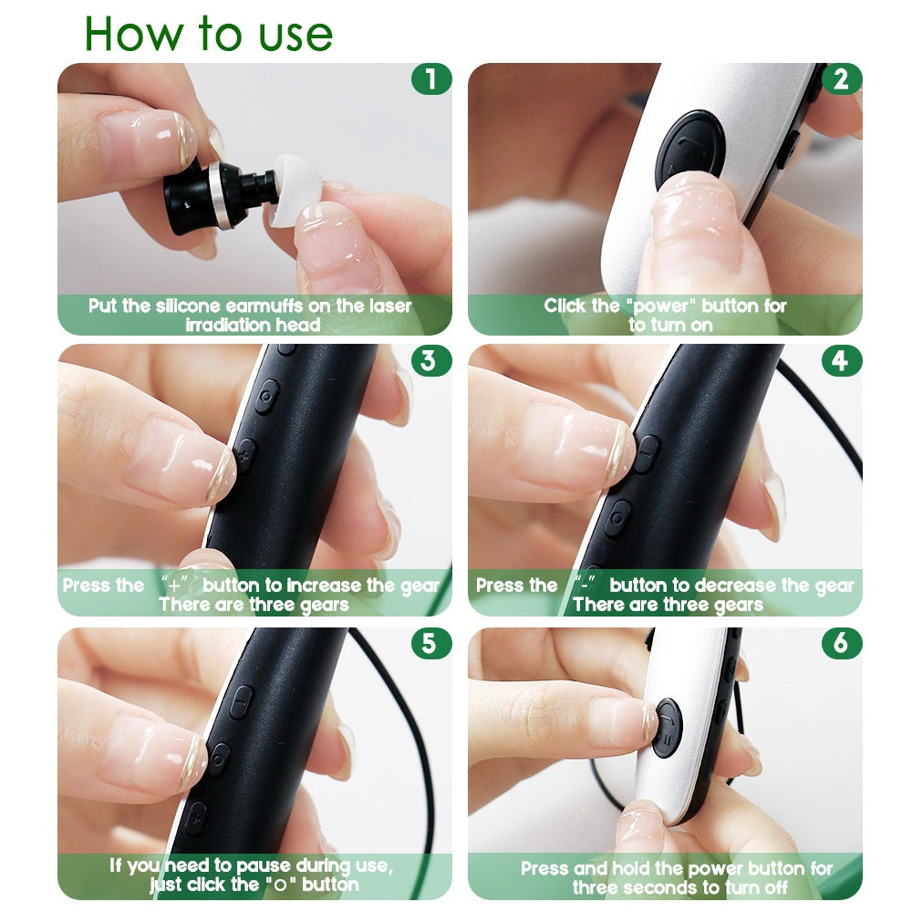 Neck mounted nasal and ear canal laser irradiation instrument 650nm laser light wave instrument physical therapy instrument