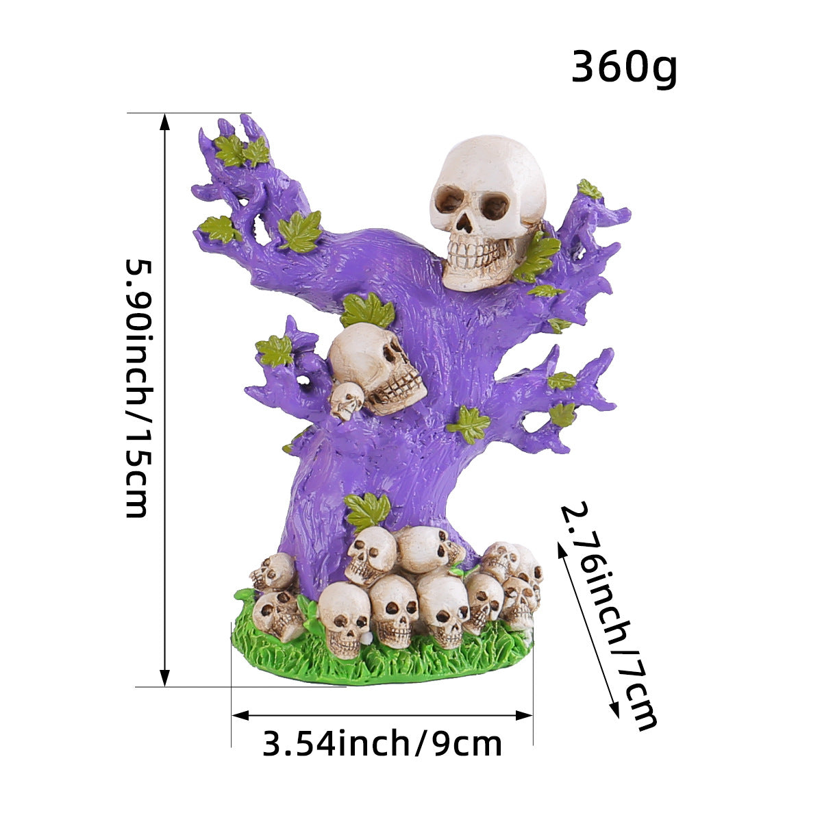 Halloween tree spirit green pumpkin monster ornaments desktop party funny skull tree horror atmosphere layout decoration