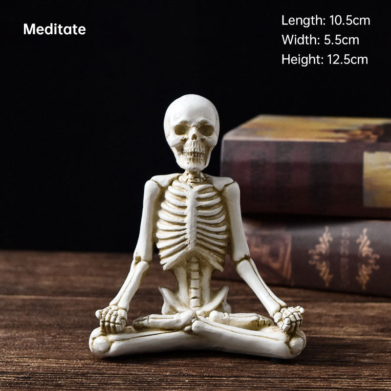 Halloween Ghost Festival Yoga Skull Figure Decoration Ornaments Skull Resin Crafts Small Decoration