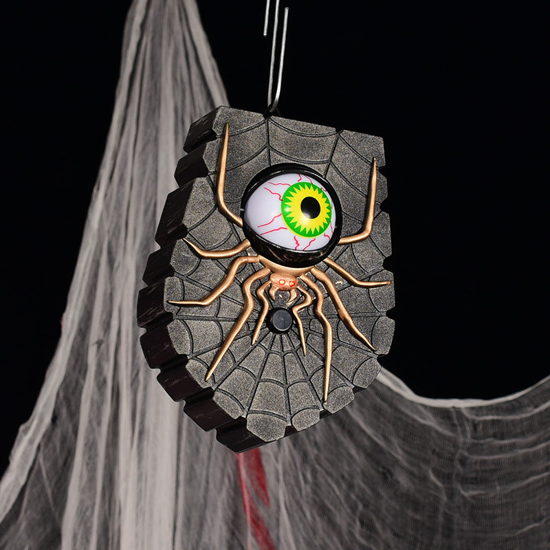Halloween New Spider Doorbell Glows, Sounds Terrifying, One eyed Spider Doorbell