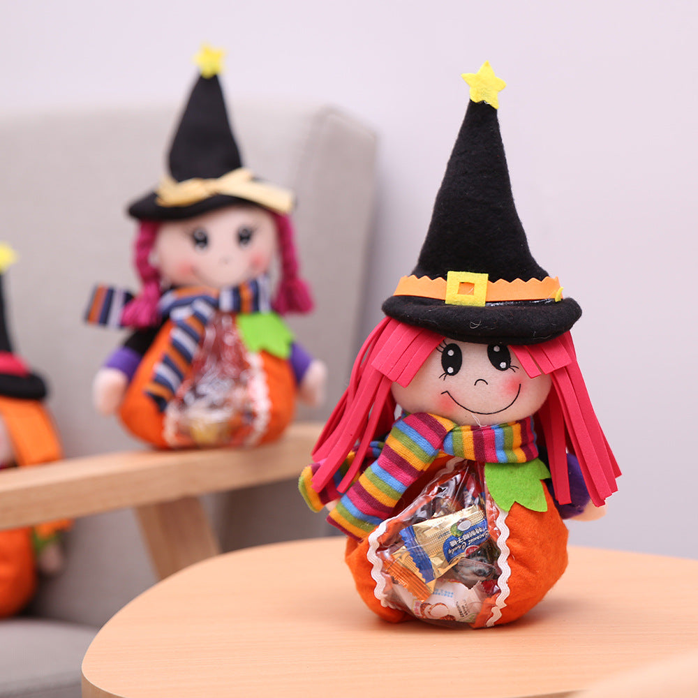 Halloween Decoration Supplies Halloween Transparent Candy Bag Children's Gift Bag Party Witch Decoration Ornament