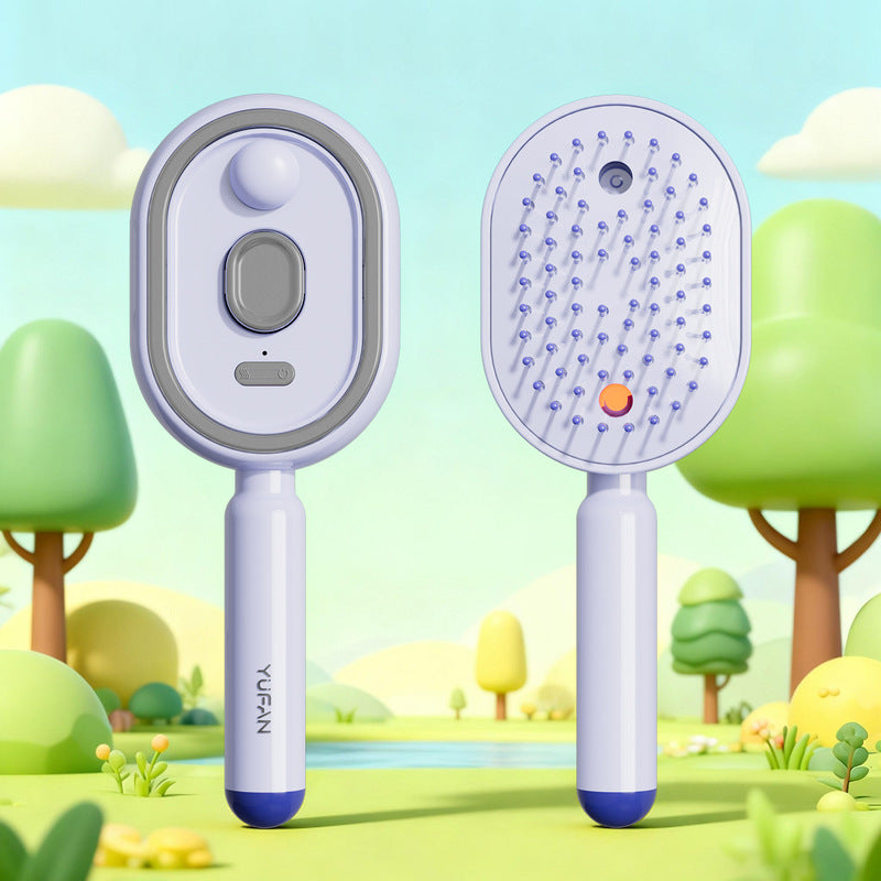 Electric Ionic Steam Hair Straightening Brush – Anti-Frizz Mist Comb for Smooth & Shiny Hair
